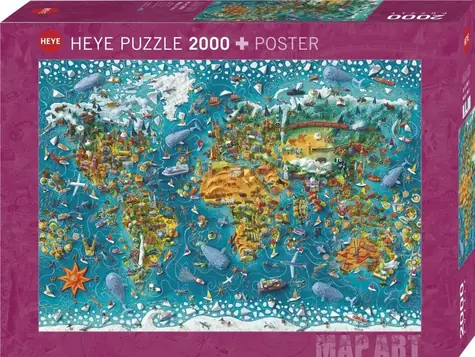 HEYE Puzzle-Kartenkunst: Miniaturwelt / 2000 Teile / 97 × 69 cm