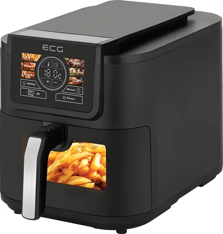 ECG AF 8020 Ai Slim Fry / Heißluftfritteuse / 8 l / 100-200 °C / KI-Technologie / Glastür