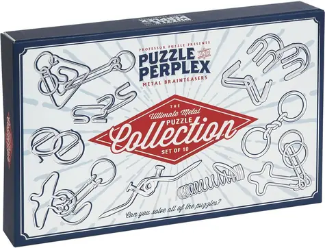 Professor PUZZLE Puzzle & Perplex 10 in 1 / Metallpuzzle-Set / 10 Puzzles / Stahl