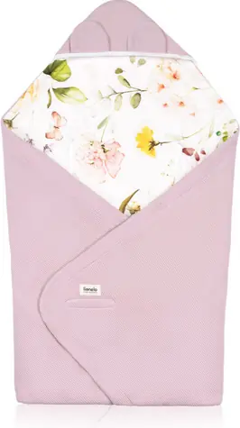 Lionelo Wickeltasche Rosa Blume / Wickeltasche / Wärmegrad 2,5 TOG / 90 × 90 cm / Bambus, Baumwolle
