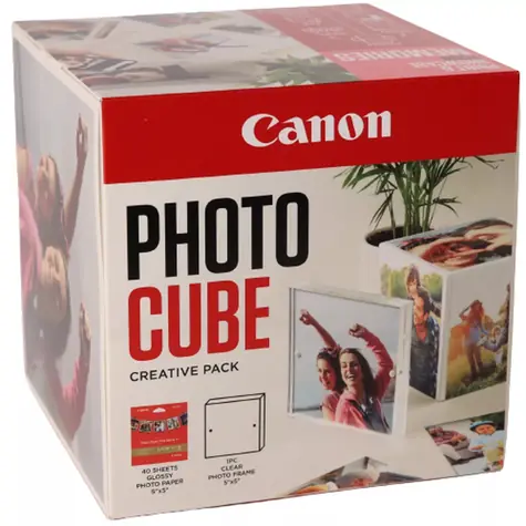Canon PP-201 Fotowürfel Creative weiß/rosa / Fotopapier / glänzend / 13 x 13 cm / 40 Stück