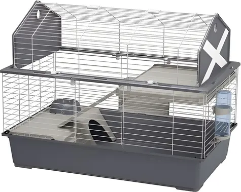Ferplast Barn 100 grau / Käfig / Für Kaninchen und Meerschweinchen / 96 x 57 x 73 cm / Metall, Kunststoff