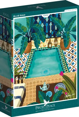 PIECES & PEACE Puzzle Blauer Riad, Marokko / 1000 Teile / 47,8 x 69 cm