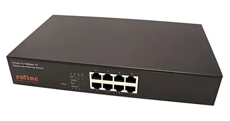 Roline Switch 8x 10/100 PoE+ / Switch / 8- Port / 100 Mbit/s / PoE+