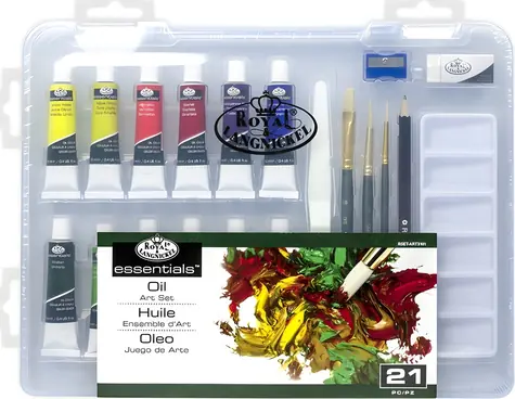 ROYAL & LANGNICKEL Ölfarben-Set, 21-teilig / Kreativset / 12 Farbtöne / Kunststoffbox