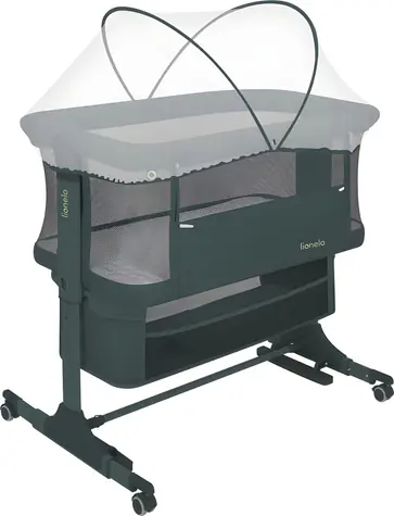 Lionelo Jodie 3-in-1 Kinderbett, Graphite / Ausziehbares Kinderbett und Wiege / 6-fach höhenverstellbar