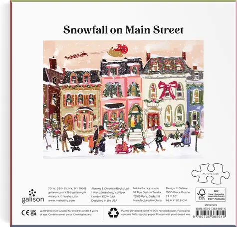 Galison Metallpuzzle „Schneebedeckte Hauptstraße“ / 1000 Teile / ab 8 Jahren