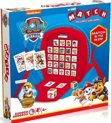 NICKELODEON Top Trumps Match Paw Patrol Brettspiel / 25 Würfel / 15 Karten / CZ -Spielanleitung