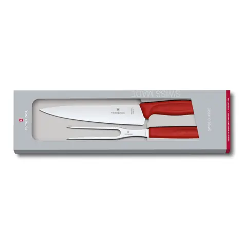VICTORINOX Swiss Classic Messer- und Gabelset rot / Küchenset / Messer und Gabel