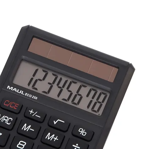 Maul ECO 250 schwarz / Taschenrechner / achtstellig / solarbetrieben