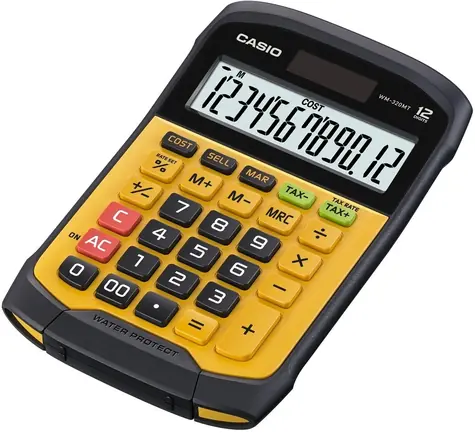 Casio WM-320MT-S / Taschenrechner / 12-stellig / Wasserdicht (IP54) / Batterie- und solarbetrieben