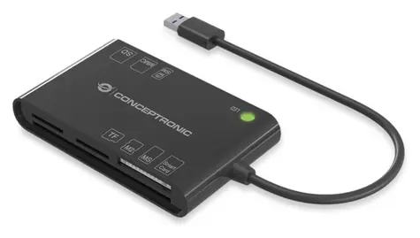 Conceptronic schwarz / Speicherkartenleser / USB-A 3.2 Gen 1 / 7-in-1 / SD, microSD, MMC, SIM