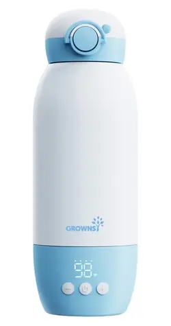 Grownsy T6 / Tragbarer Milchwärmer / Fassungsvermögen 600 ml / Temperaturerhaltung 24 Stunden / Temperaturbereich 32-50 °C / USB-Ladeanschluss