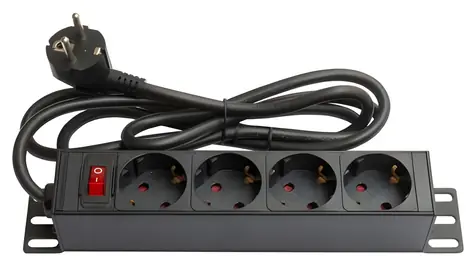 Good Connections 19" PDU schwarz / PDU / 1 HE / 4X Steckdose / 16 A / 1,8 m