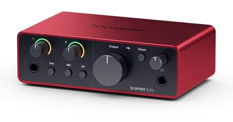 Focusrite Scarlett Solo 4. Generation, schwarz-rot / Audio-Interface / USB-C / 2 Kanäle / XLR / 192 kHz