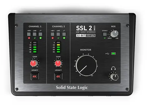 SSL SSL2 MKII / Audio-Interface / USB-C / 2x XLR-Kombi-Eingang / 32 Bit/192 kHz / 48 V Phantomspeisung