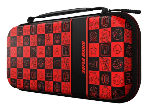 PDP Reiseetui PLUS GLOW Mario Icon schwarz-rot / Etui für Nintendo Switch / leuchtet im Dunkeln / Tragegriff