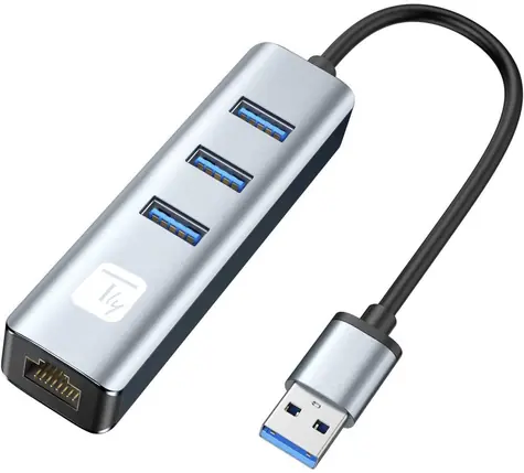 Techly iDATA USB 3.0 - RJ45 / Adapter / USB 3.2 Gen 1 / RJ-45 Ethernet / Aluminiumgehäuse