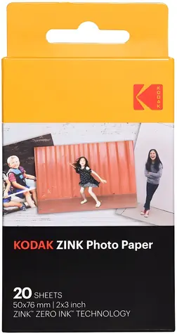 Kodak ZINK Fotopapier 5x7,6 cm, 20 Blatt / Selbstklebendes Fotopapier / Glänzend / Ohne Tinte