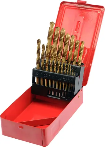 STHOR Metallbohrer-Set Titan / Bohrer-Set / 19-teilig / HSS / 1-10 mm