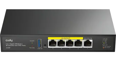 Cudy C200P / Router / Gigabit / 5x LAN / PoE / USB 3.2