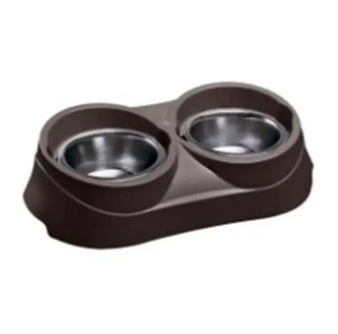 Ferplast FER DUO Feed 05 / Doppelnapf für Hunde / Edelstahl / Kunststoffhalter / 3,6 l