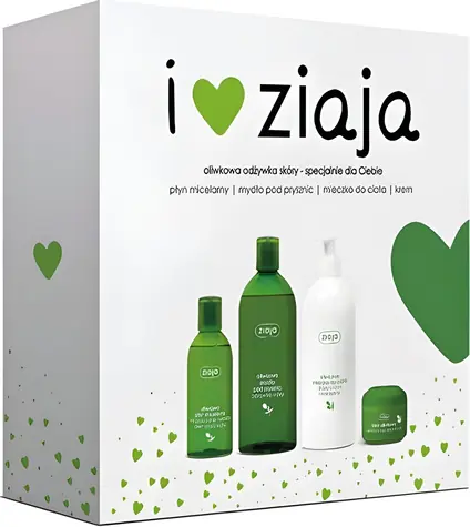 Ziaja Olive Pflegeset / Kosmetikset / Seife 500 ml / Milch 400 ml / Creme 50 ml / Mizellenwasser 200 ml