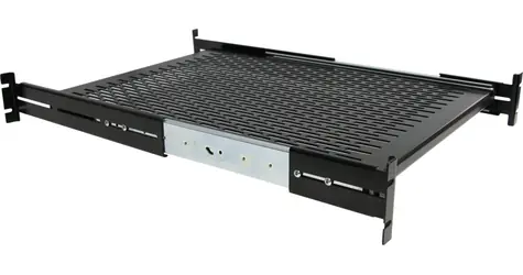 StarTech Ausziehbarer Rackboden 2 HE Schwarz / Rackboden / 19" / Verstellbare Tiefe / Tragkraft 22,7 kg / Stahl