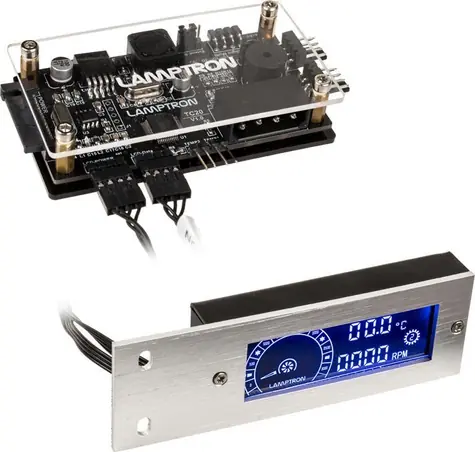 Lamptron TC20 silber / Lüfterdrehzahlregler und RGB-LED / PCI-Steckplatz / 1 Kanal