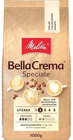 Melitta BellaCrema Speciale / Kaffeebohnen / 100 % Arabica / mittlere Röstung / 1 kg
