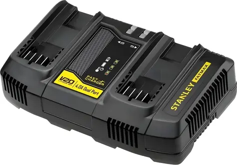 Stanley V20 SFMCB24-QW schwarz-gelb / Schnellladegerät / 18 V / 4 A / 2 Steckplätze