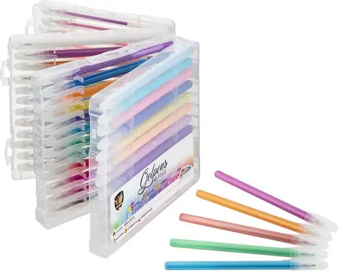 MOXY Gelstift-Set / 48 Stück / Neon, Glitzer, Metallic, Pastell