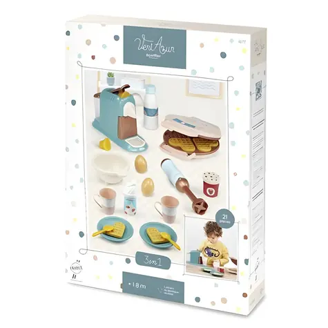 ECOIFFIER Frühstücksset 3 in 1 / Kaffeemaschine, Waffeleisen, Mixer