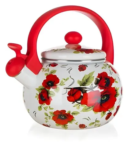 BANQUET Teekanne POPPY / Emailliert / Pfeifend / 2,2 l