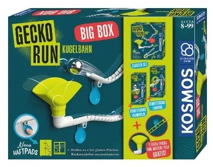 KOSMOS Gecko Run Kugelbahn Big Box / für Wände und Fenster / mit Looping und Trampolin / ab 8 Jahren