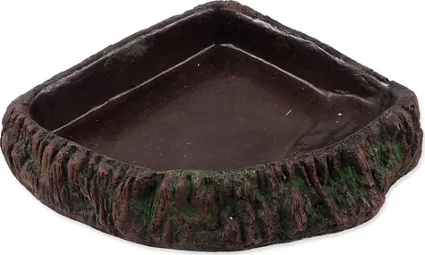 Repti Planet Terrarium-Eckschale, dunkelbraun / Schale / Kunstharz / 18,5 × 19 × 4 cm