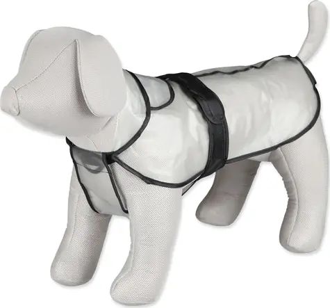 TRIXIE Regenmantel Tarbes L 60 cm durchscheinend / PVC / Für mittelgroße und große Hunde / Reflektierende Pfoten