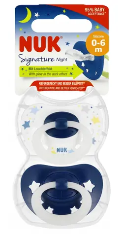 NUK Nachtschnuller 0-6 Monate / Schnuller / 2 Stück