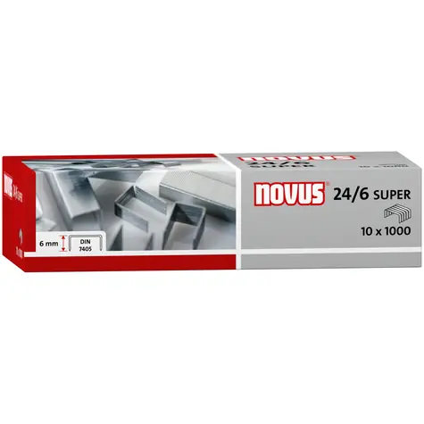 Novus Heftklammern 24/6 DIN Super / Heftklammern / 6 mm / 10.000 Stück