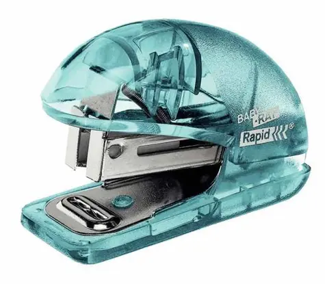 Rapid Colour'Ice F4 Eisblau / Mini-Hefter / 10 Blatt / Metalldrahtentferner