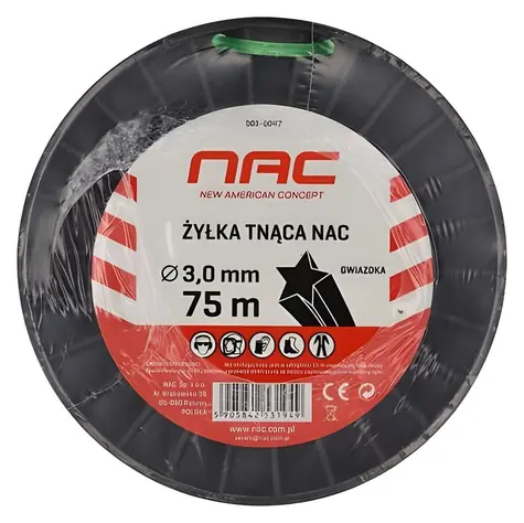 NAC Sternförmiger Rasenmäherfaden 3 mm / Mähfaden / 74 m