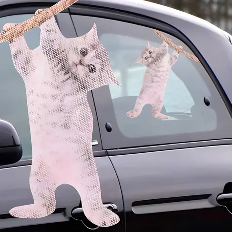 ThumbsUp! Fensteraufkleber Katze / Abnehmbar / UV-beständig / 1 Stück.
