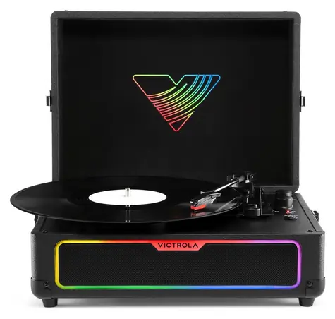 Victrola VSC-700SB-BLK-INT Journey Schwarz / Plattenspieler / Retro-Gehäuse / Bluetooth / RGB-Hintergrundbeleuchtung / 3 Geschwindigkeiten