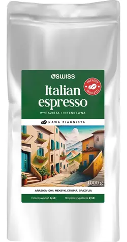 4Swiss Italian Espresso 1 kg / Kaffeebohnen / frisch geröstet