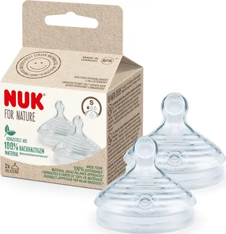 NUK Babyflaschensauger S / Sauger / Silikon / 2 Stück / Durchflussrate 3