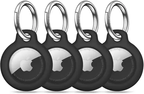 Tech-Protect Rough 4er-Pack schwarz / Hülle / Apple AirTag / 4 Stück