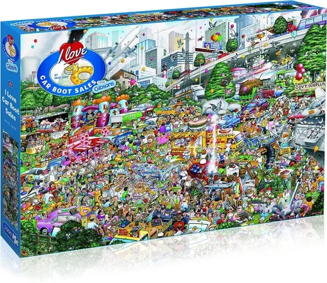 GIBSONS Puzzle „Ich verkaufe gerne aus dem Kofferraum eines Autos“ / 1000 Teile / 68 x 49 cm
