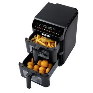 TESLA AirCook DualZone Q670 XXL / Heißluftfritteuse / Zwei Temperaturzonen / Digitale Steuerung / XXL