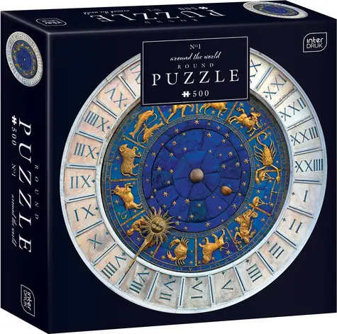 INTERDRUK Rundpuzzle „ WORLD: Schilder“ / 500 Teile / Durchmesser 63 cm