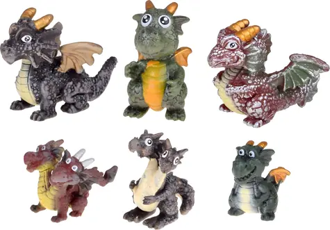 JOKOMISIADA Drachenfiguren-Set II / Figuren / 6 Stück / ca. 3-6 cm / Kunststoff